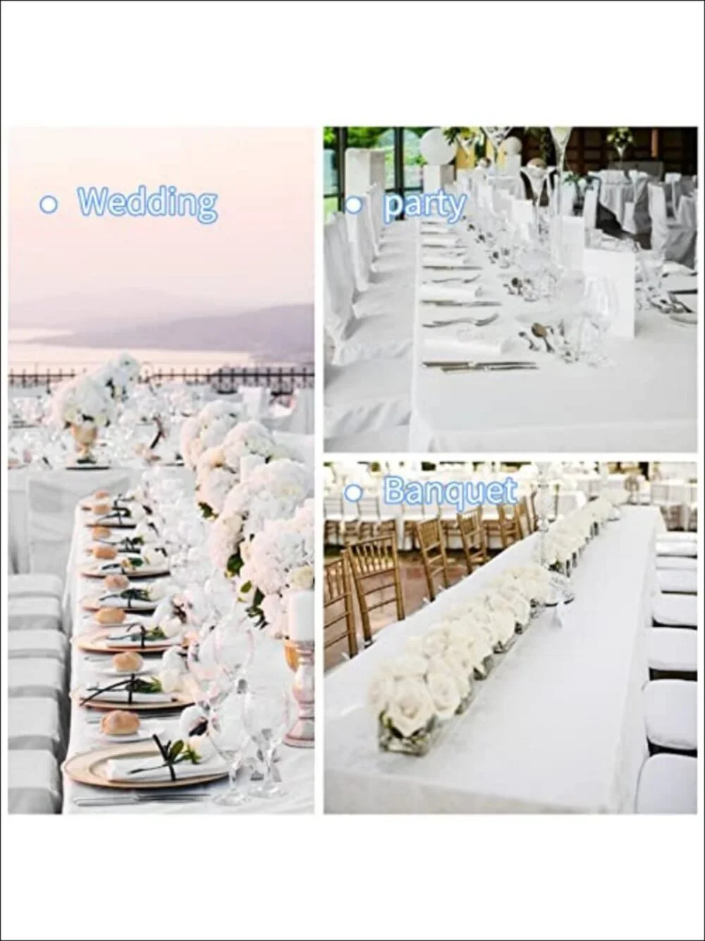 4 Pack Polyester Tablecloth 60x102 for 6 Foot Rectangle Tables Washable